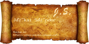 Jókai Sándor névjegykártya