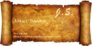 Jókai Sándor névjegykártya